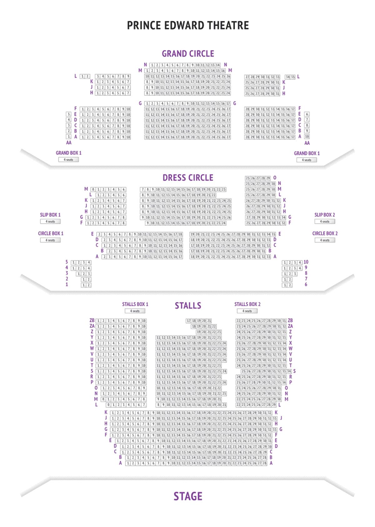 Prince Edward Theater London Seating Chart